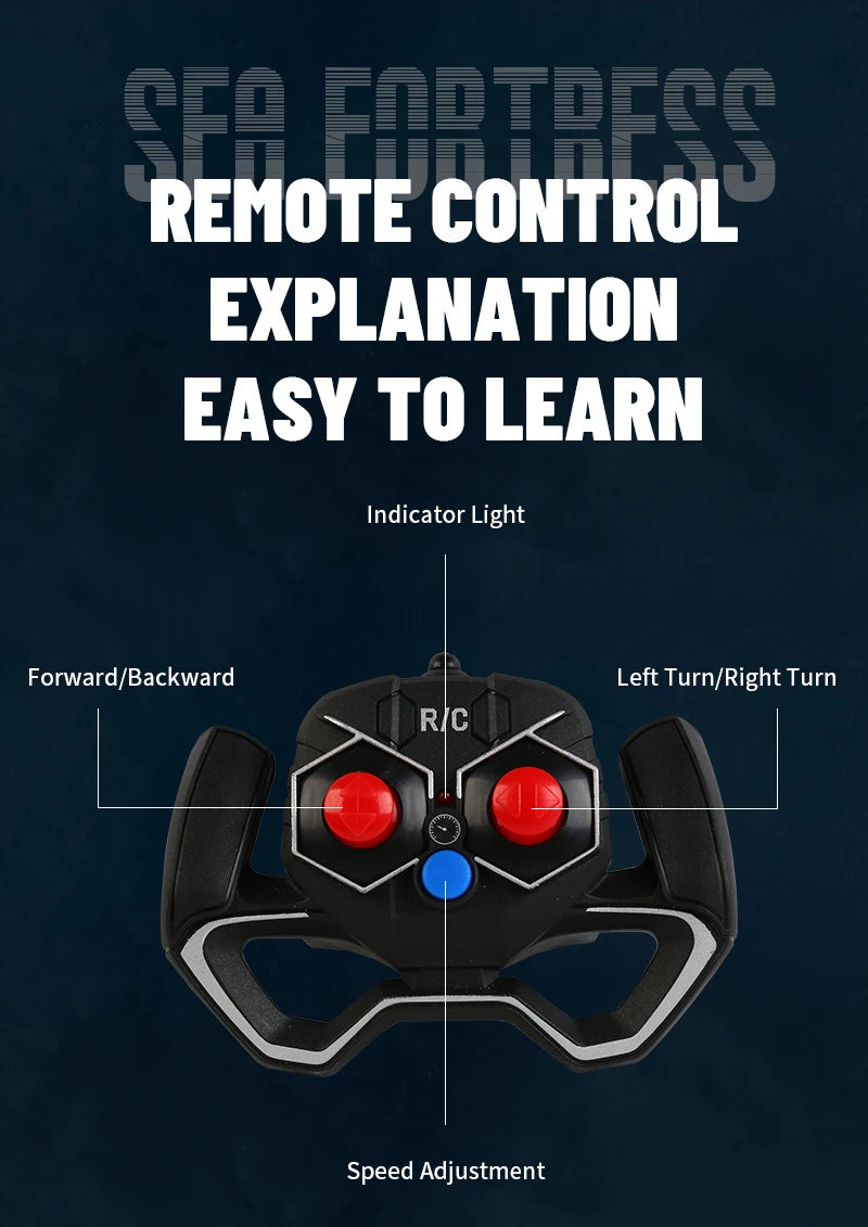JJRC S19 RC Aircraft 2.4G Remote Control Battleship Boat RC Boat Auto Water Sensor Carrier Boat Toys Gift for Kids Boys