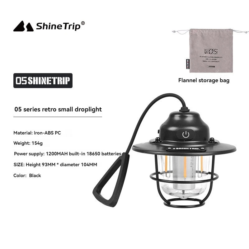 USB Rechargeable LED Camping Lantern Small Drop Light - Portable Campsite Atmosphere Lamp for Hanging Tent & Outdoor Activities