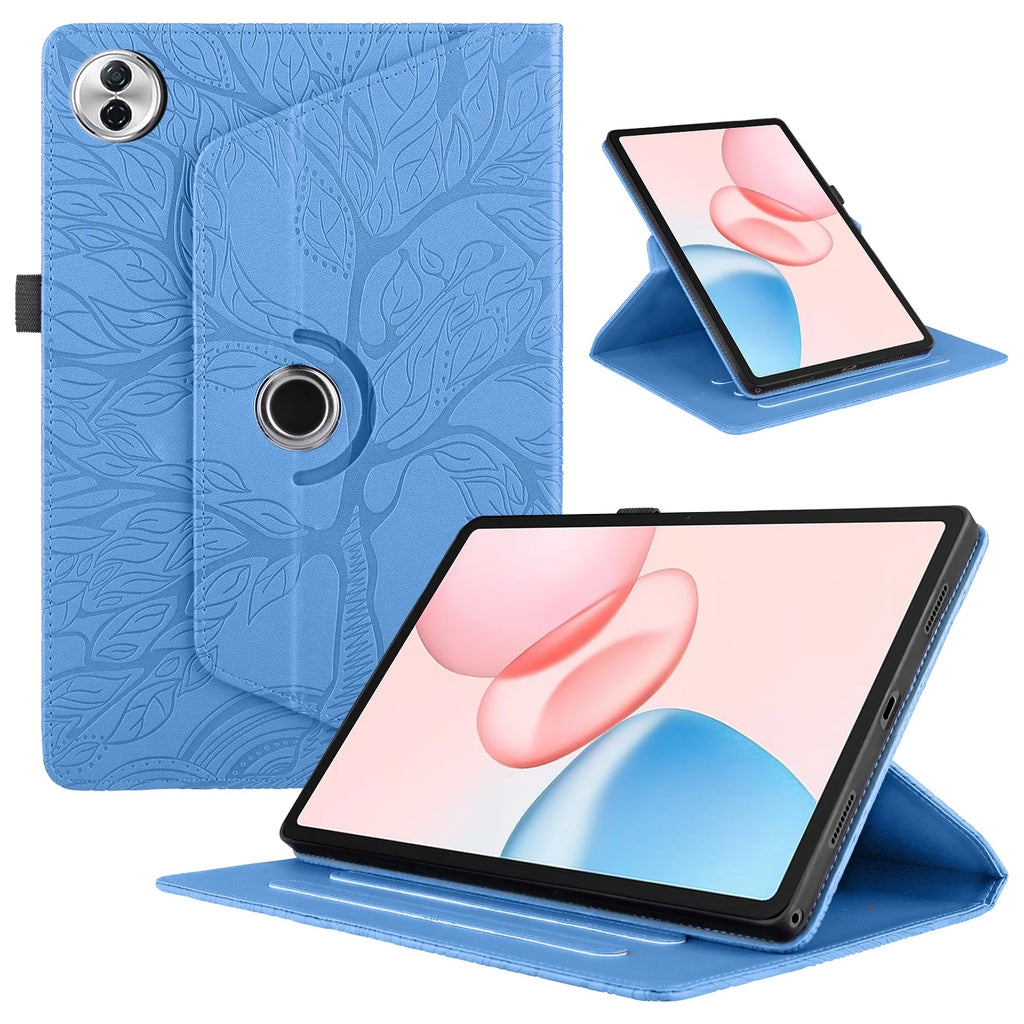 360 Rotating Embossed Life Tree Leather Wallet Case For Honor Pad 10 2025 12.1 X9A X9 Pro X8 V9 11.5 inch Card Holder Flip Cover