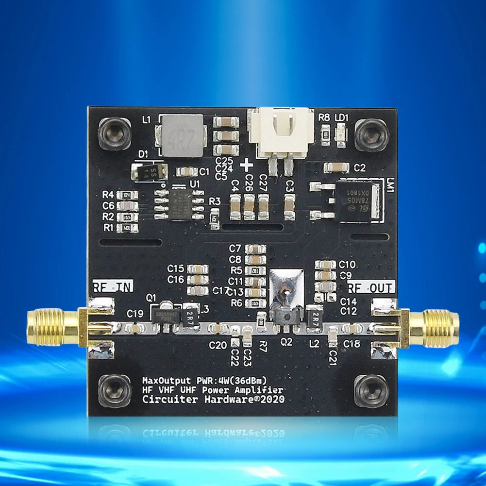 0.5-800MHz RF Power Amplifier HF VHF UHF RF Transmitter power amplifier DC15-30V 15W 40dB Gain For Ham Radio RF Amplifier Module