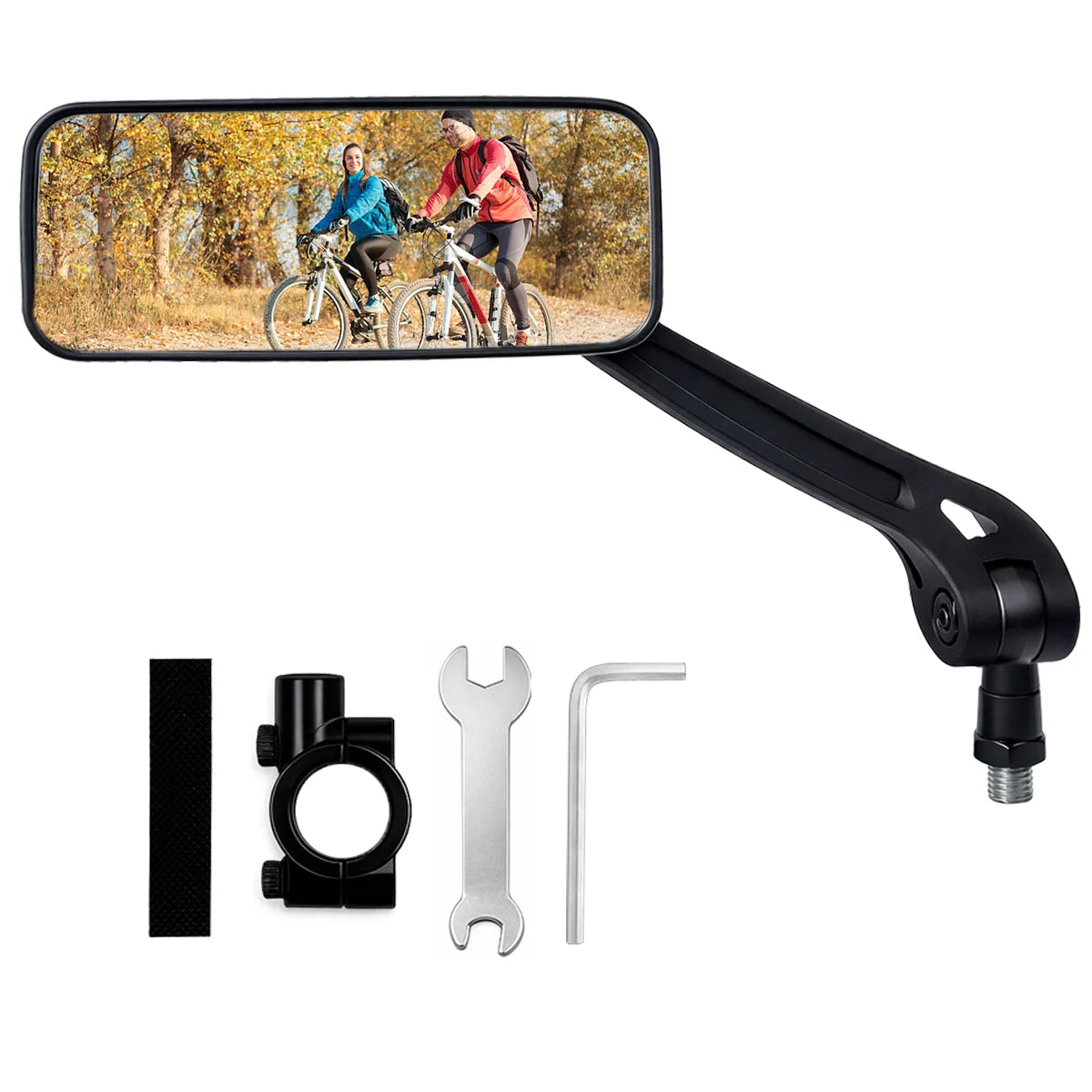 Pair of 360-Degree Rotating Bike Mirrors Scratch-Resistant Handlebar Mirrors for Safe Riding Rear View Glass Lens