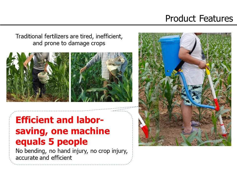 Manual Fertilizer Spreader / Garden Hand Tools One Touch Fertilizer Spraying Applicator