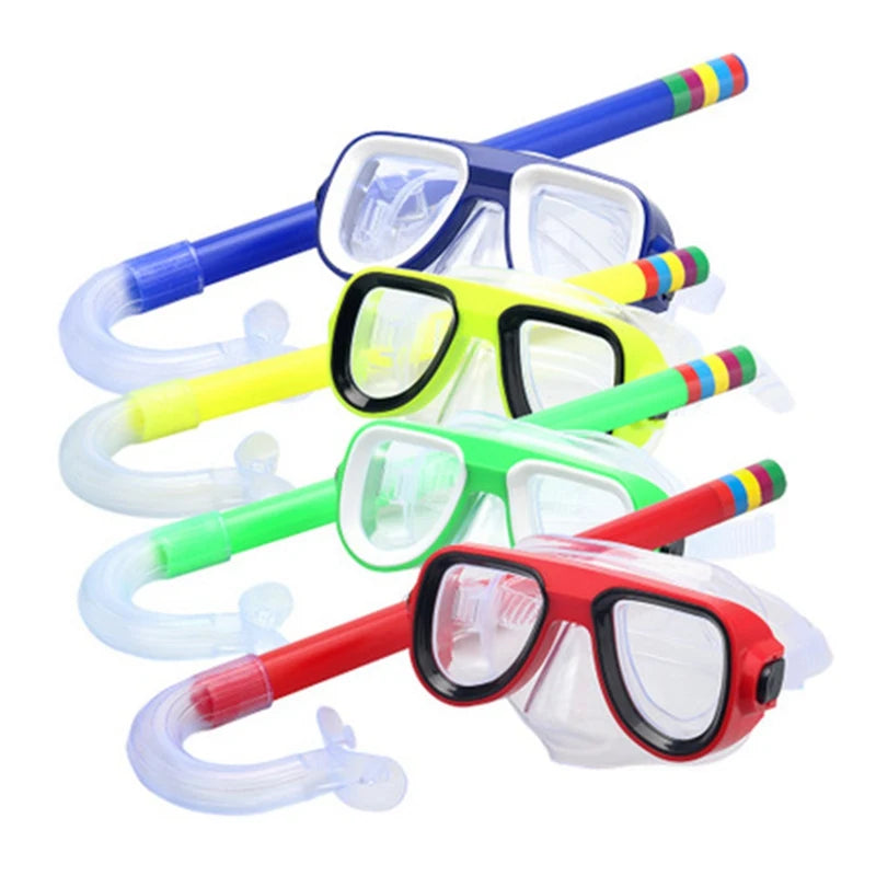 Kids Snorkel Set Scuba Snorkeling Mask Swimming Anti-fog Goggles With Dry Snorkels Tube Diving Underwater Snorkeling Glasses Set