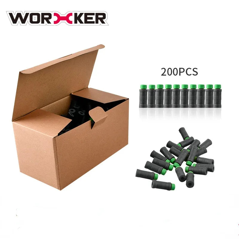 200PCS Worker 3-Ring Bamboo-Shaped Darts For Emitter Soft Bullet Toy Gun Accessories Foam Darts Bullets Kids Outdoor Toys