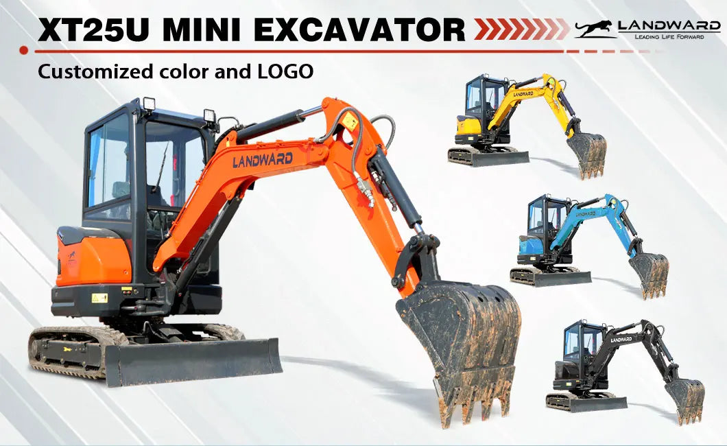 LANDWARD YANMAR Excavator 2.5 Tons Mini Excavator Optional Engine 24HP XT25U Crawler Cab Mini Excavator 3 Tons Euro 5 Customized
