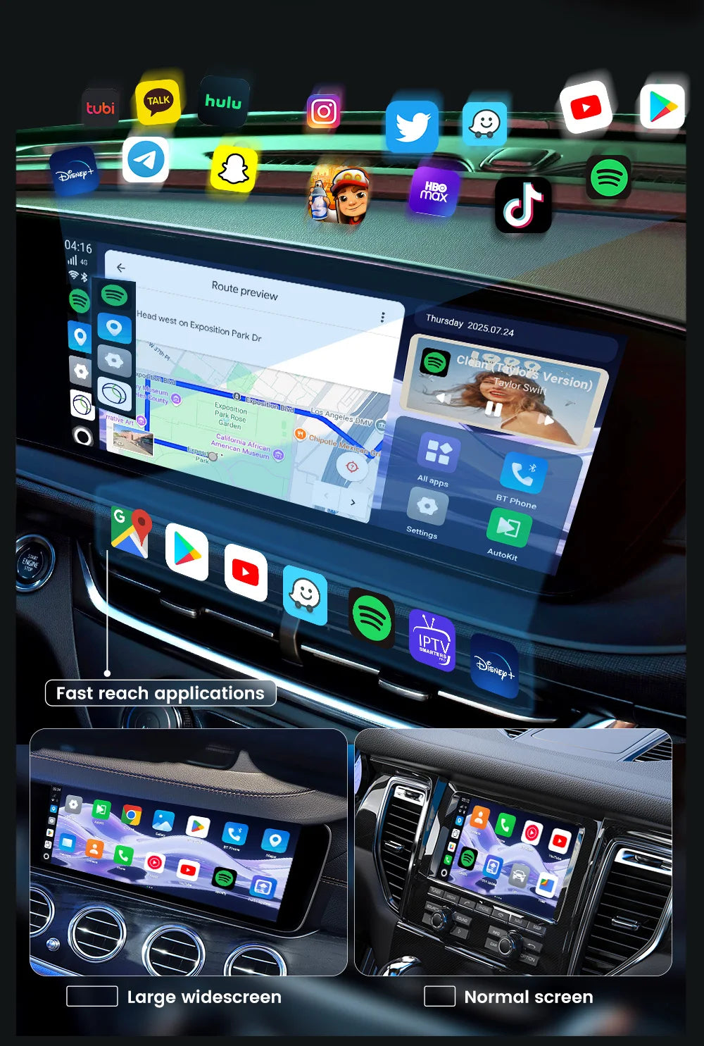 CarlinKit Ultra Box Android 15.0 SM6350 Tv Box CarPlay Wireless Android Auto Wireless Adapter Support Youtube Netfilx IPTV GNSS