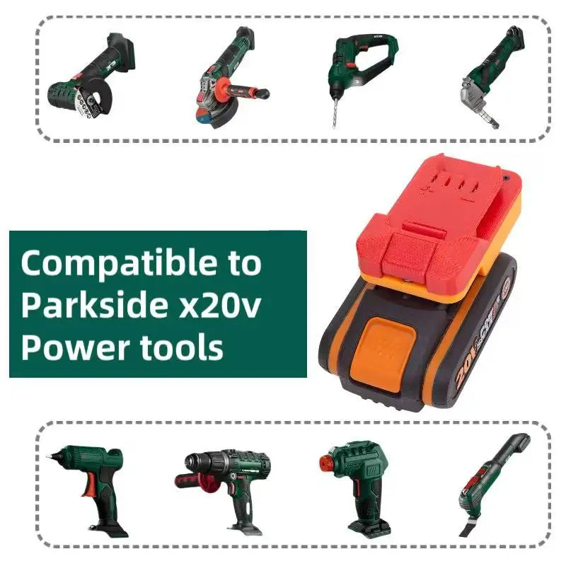 Battery Adapter for Worx 4pin 20V Lithium to For Parkside X20V Power Tools Convert (Not Include Tools and Battery)