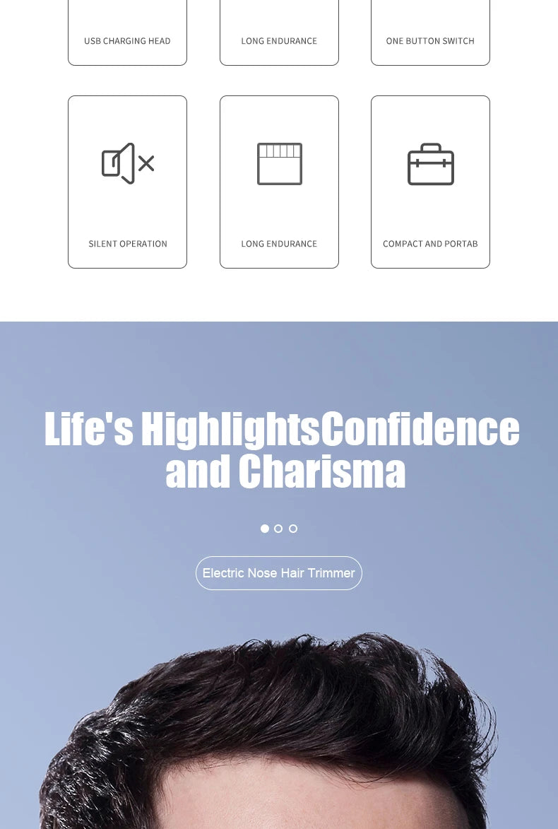 Electric Nose Hair Trimmer Usb Charging New High Quality Electric Portable Men and Women Mini Nose Hair Trimmer