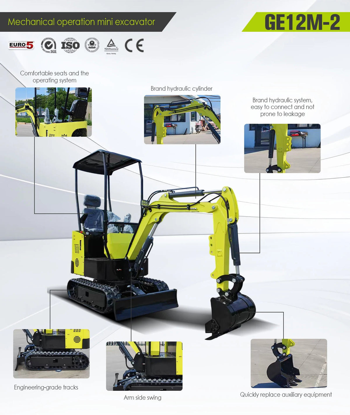 Multifunctional Mini Excavator 0.8-1 Ton Tiny Digger for Indoor Construction Narrow Space Soil Moving