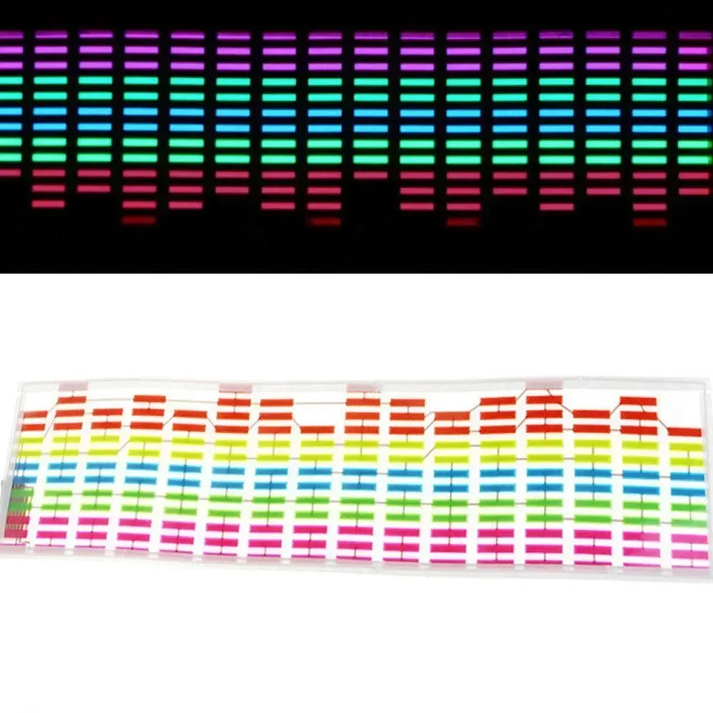 12V 45x11CM Car Equalizer Sticker Music Rhythm LED Flash Light Lamp Car Rear Windshield Decorative Light Sound Activated
