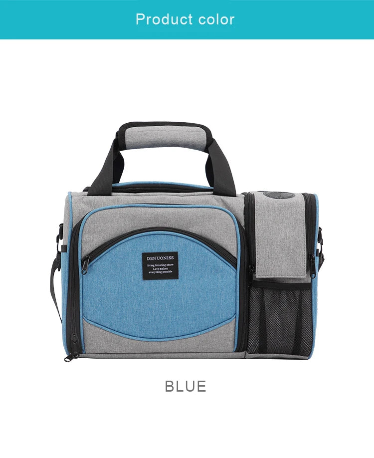 Insulated Lunch Bag Waterproof Large Thermal Food Container Adjustable Shoulder Strap Thickened Lunch Box for School Bag