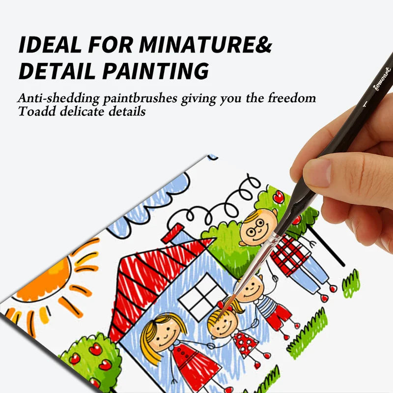 15 Pcs Miniature Hook Line Pen Painting Nylon Hair Multi Shape Pen Head Gouache Watercolor Oil Paint Artists Hand Painted Brush
