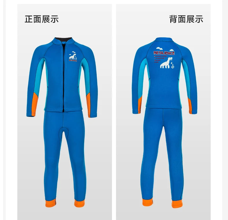 Kids Wetsuit Pants Top Jacket For Boy Toddler Youth Children's Wet Suit Surf Suits Neoprene 2.5mm Front Zipper Swimsuit