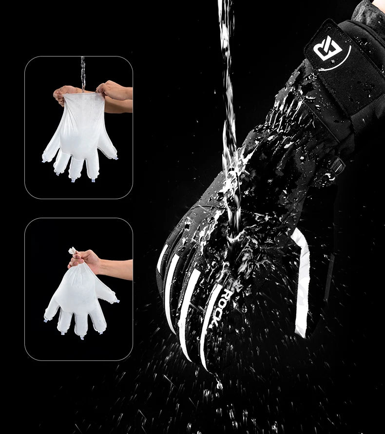 ROCKBROS Winter Ski Gloves Snowboard Gloves Snowmobile Motorcycle Riding Winter Gloves Windproof Waterproof Unisex Snow Gloves