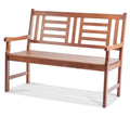 48-Inch Outdoor Steel Bench with Backrest and Armrests 700 Lbs Load Capacity for Gardens Parks Malls
