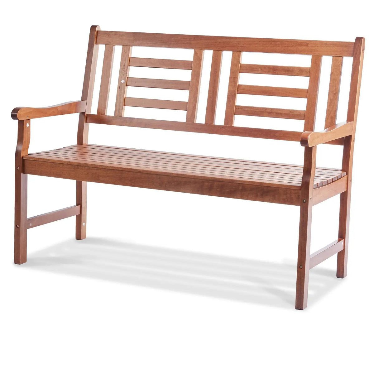 48-Inch Outdoor Steel Bench with Backrest and Armrests 700 Lbs Load Capacity for Gardens Parks Malls