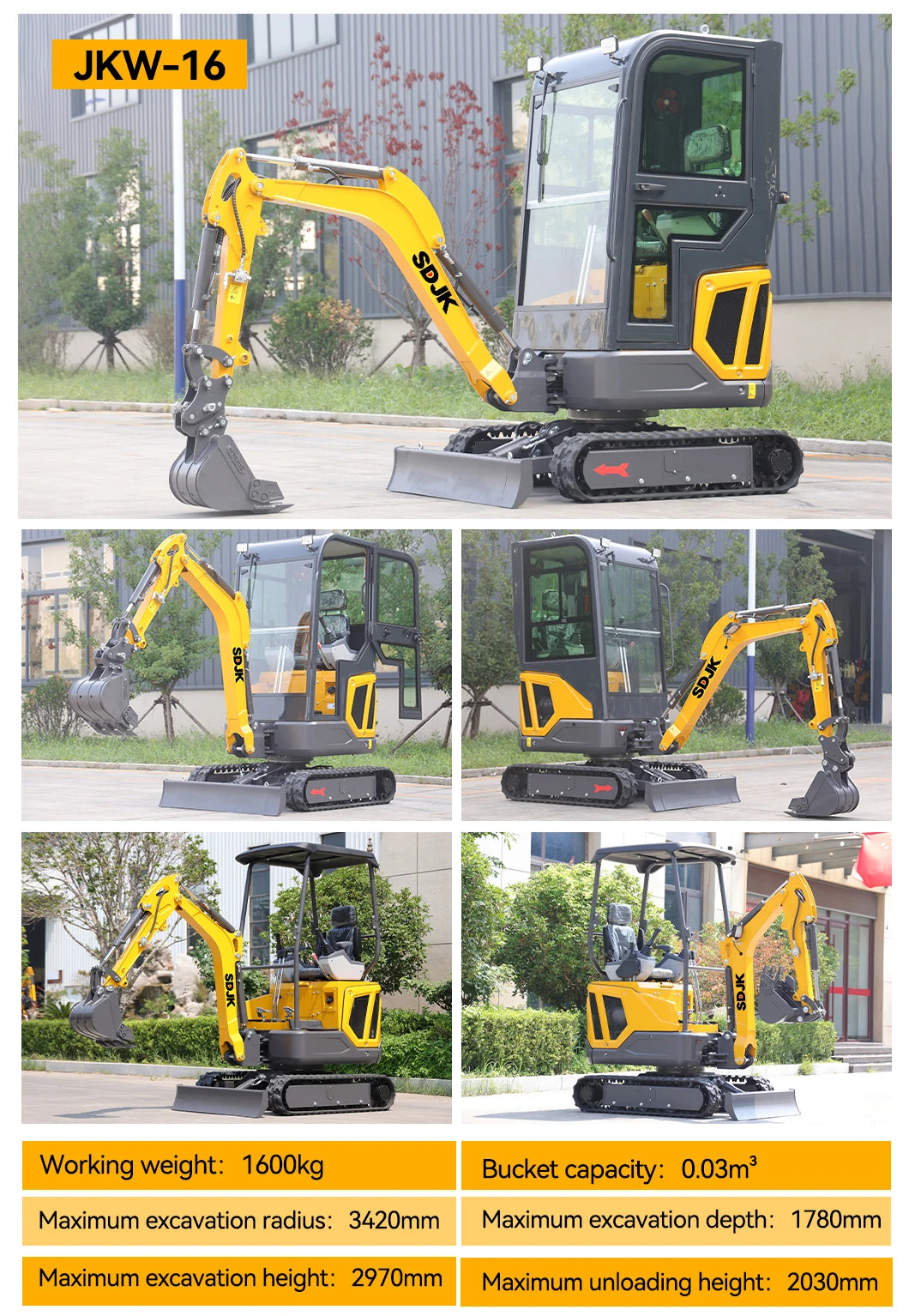 Hot Selling 1 Ton 2 Ton Mini Excavator Multifunctional Track Enclosed 2.5 Ton Small Excavator Customized and Fast Delivery