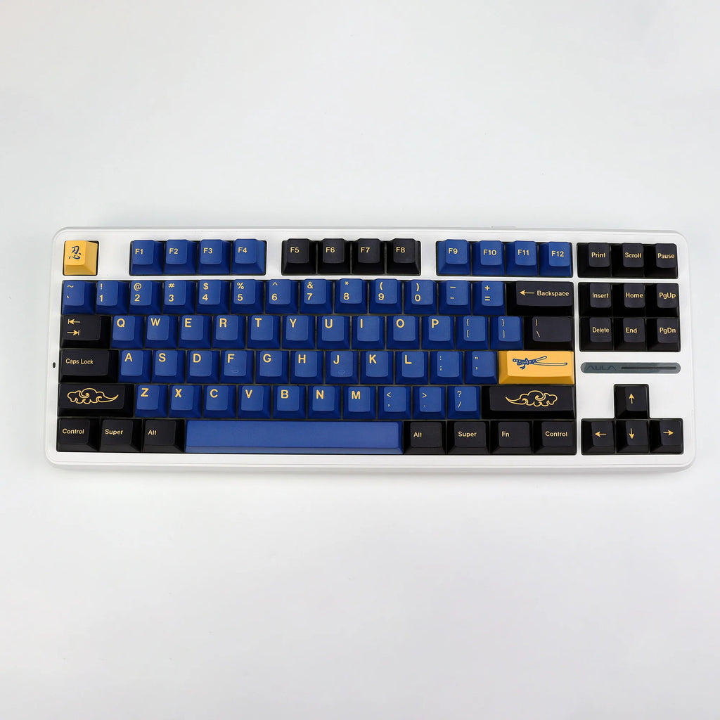 KBDiy Retro Blue Samurai GMK Keycap Hangul PBT Cherry Profile Alice ISO Keycaps Custom For Mechanical Keyboard Gamer Split Space
