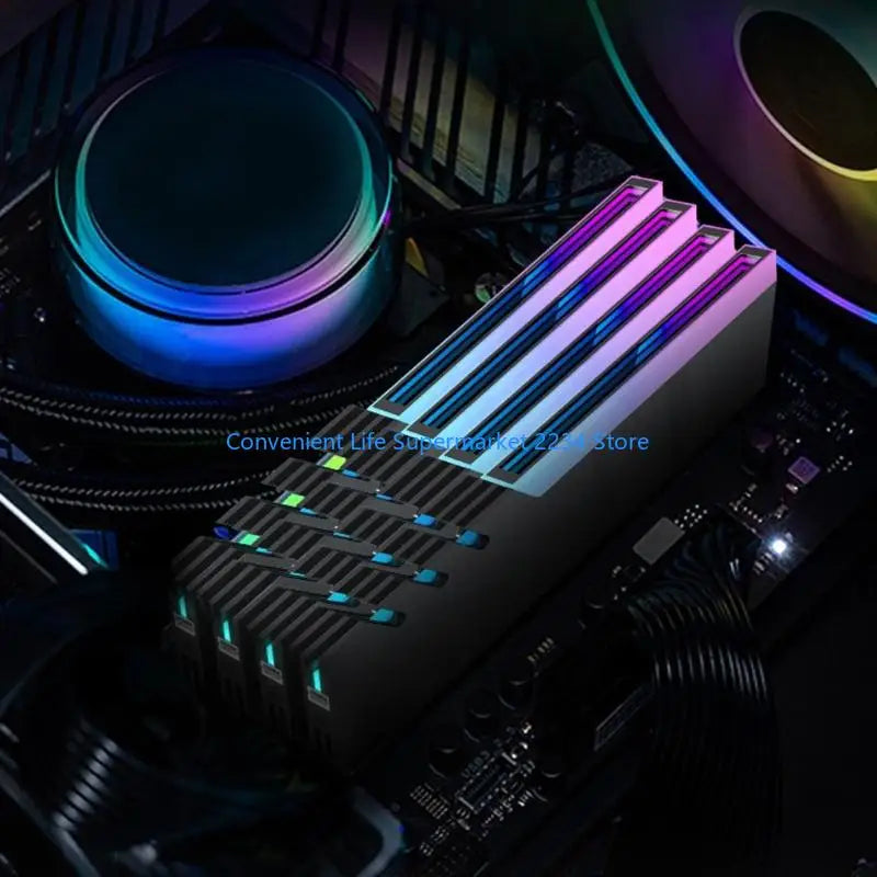 Enhances Heat Dissipation Memory Coolers Aluminum Alloy Compatible DDR4 DDR5 5V ARGB Lighting Toolless Design Low Noise