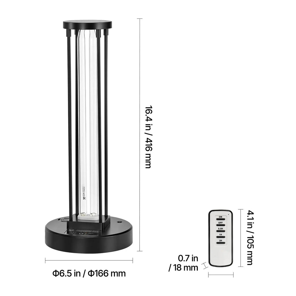 36W Ultraviolet Lamp with Ozone Purifier UV Light 3 Gear Timer Remote Control 30/60/120 Minutes Room Sterilization Appliances