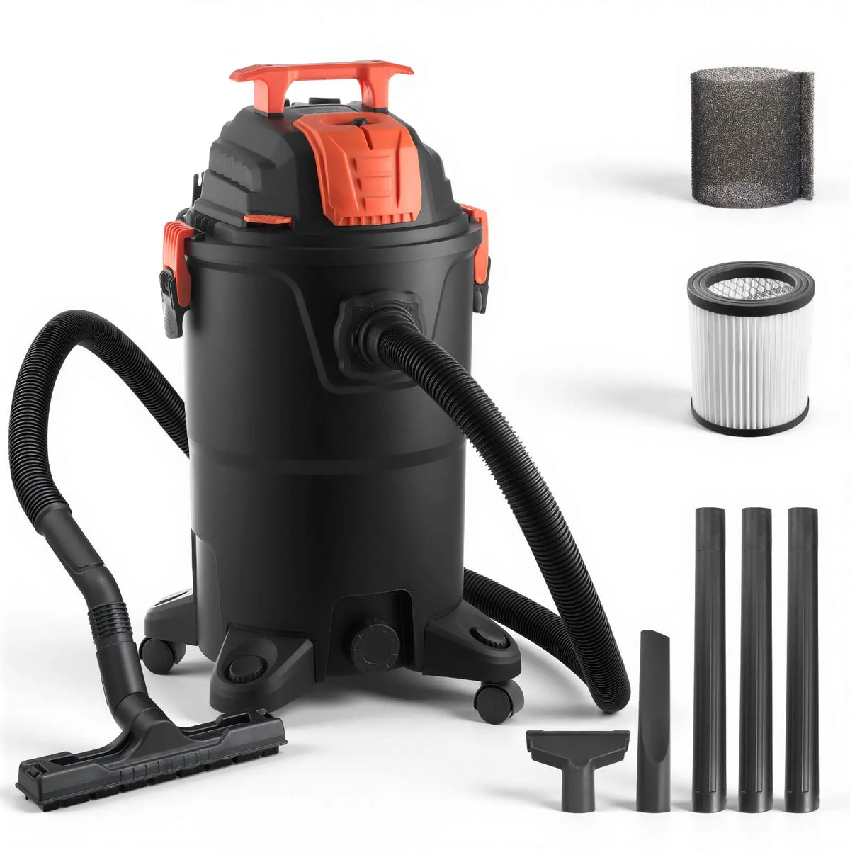 4.5 Peak HP 8 Gallon Wet Dry Shop Vac Portable 900W Input Power with One-Button Self-Cleaning Dual Filter for Household Use