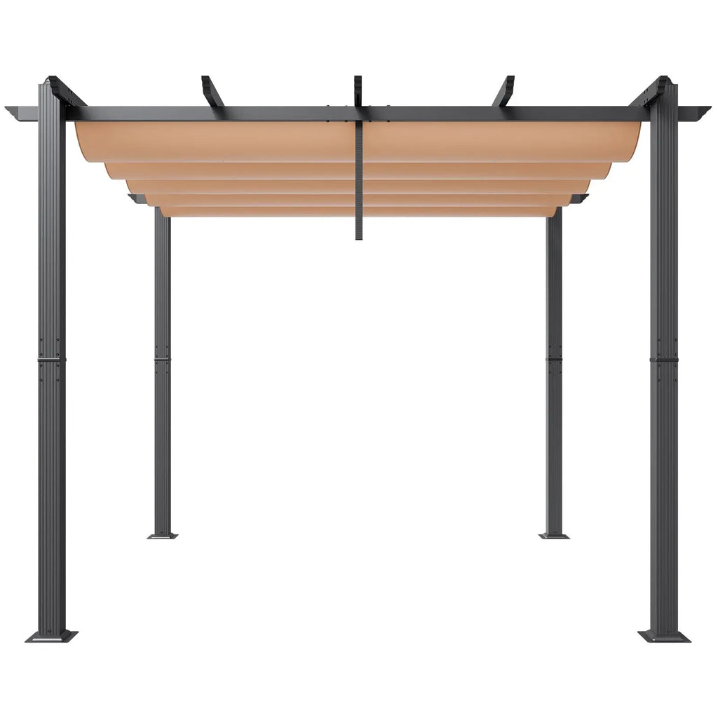"10FT X10FT Modern Aluminum Pergola Sun Shade Canopy for Courtyard Outdoor Use"