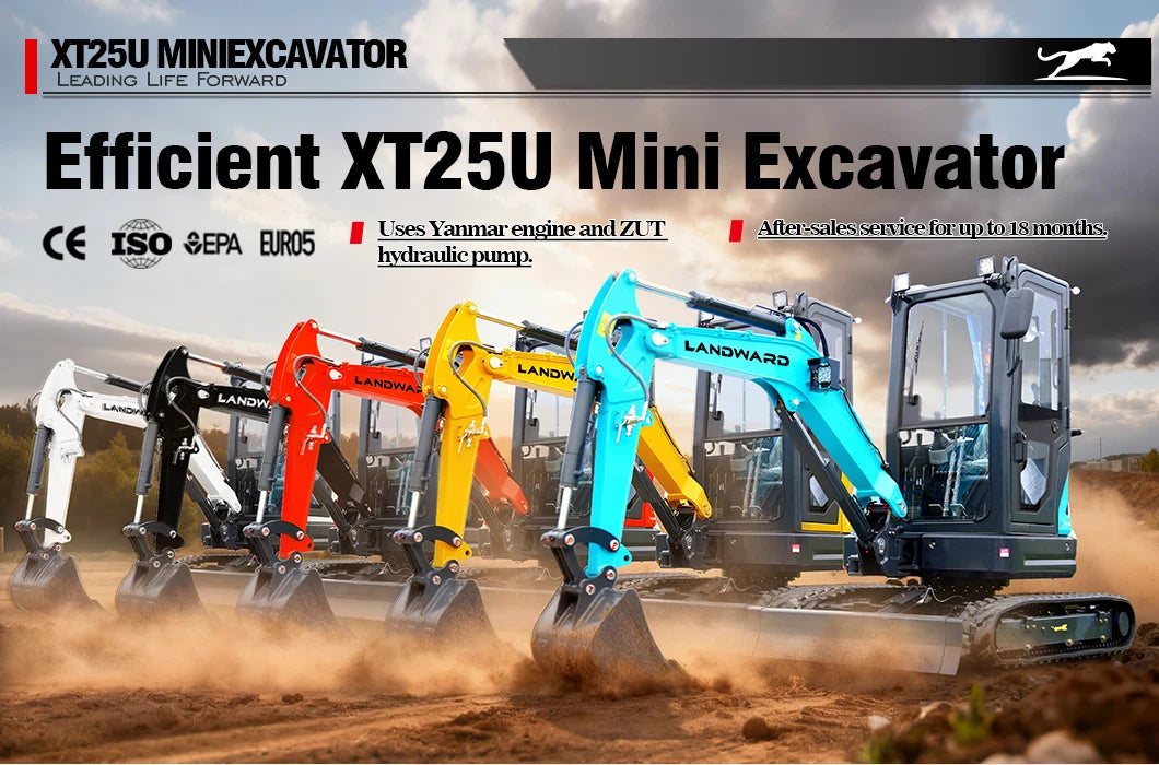 New 2.5 Ton Mini Excavator Agriculture Excavators XT25U Optional Diesel Engine Customize Euro 5 Hydraulic Crawler Mini Excavator
