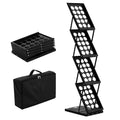 Portable 4-Tier Foldable Magazine Display Rack Bedroom-Suitable Catalog Brochure Literature Stand with Carry Feature