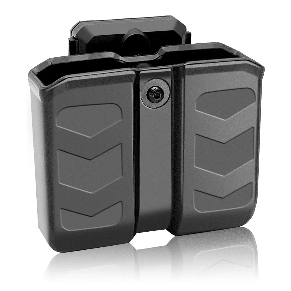 9mm Double Magazine Pouch Hunting 45acp Stack For Pistol Airsoft 1.5-2.5inch Tactical Belt Universal Adjustable Bag for Shooting
