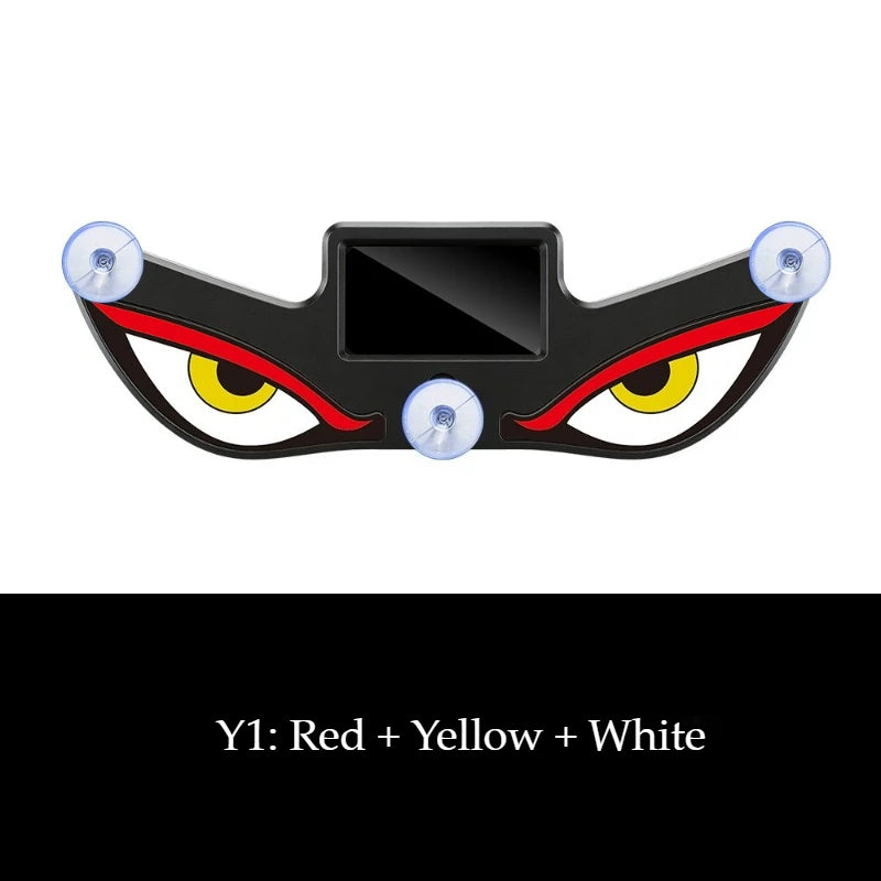 1Pc LED Dynamic Expression Neon Light, Car Solar Devil Eye Light, Rear Window Anti-Rear-End Warning Light