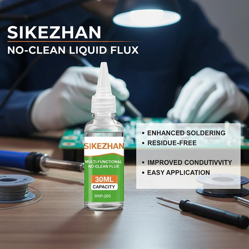 Professional Solder Flux Liquid HXP-103 High Activity No-Clean Flux for Phone Motherboard Rework SMT SMD SIKEZHAN 30ml Fluid