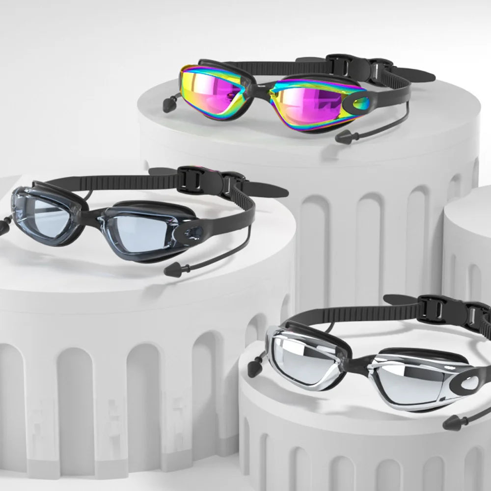 Swimming Goggles Creative HD Summer Waterproof Anti Fog Diving Swim Glasses Silicone Adjustable Swim Eyewear Men Women