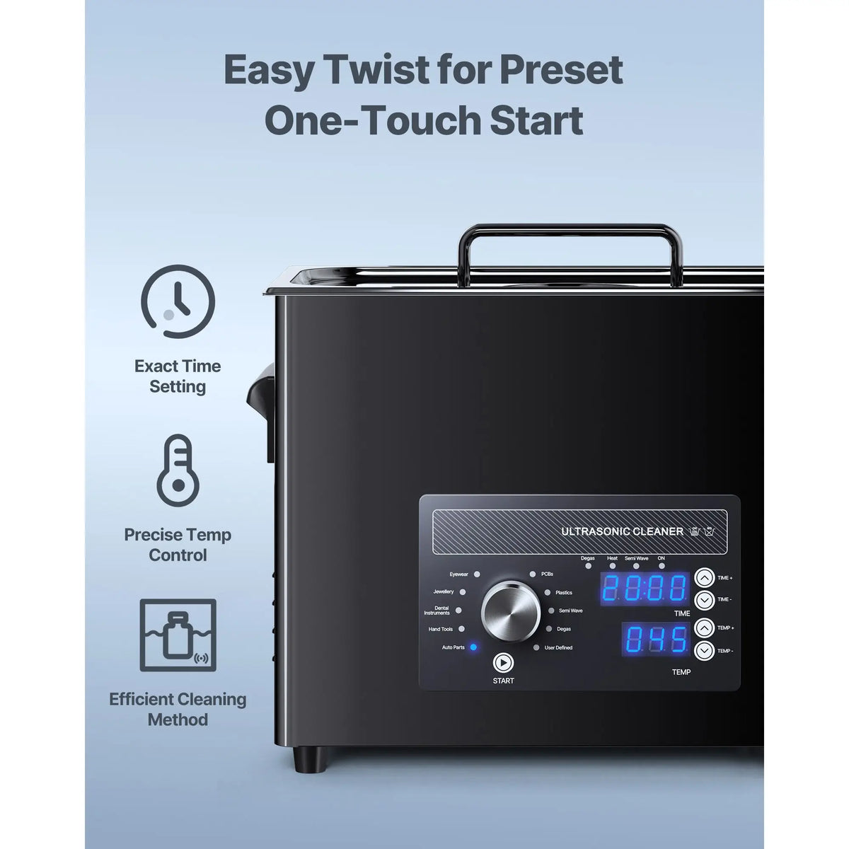 "6L Digital Ultrasonic Cleaner with Stainless Steel Basket for Cars"