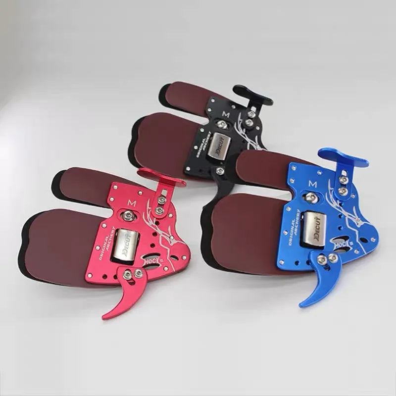 DECUT Archery Finger Tabs Guards Protector Left Hand/Right Hand S/M/L/XL Genuine Cowhide Leather For Recurve Bow Protective Gear