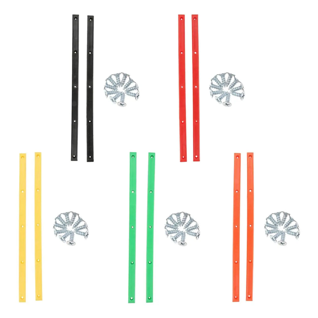 1 Pair Longboard Skateboard Rails with Mounting Screws Set Accessories Reduce Friction