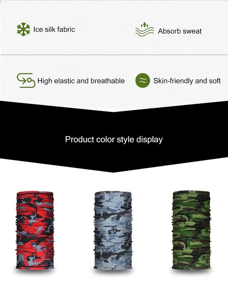 Summer Sports Bandana Breathable UV SunProtection Camping Hiking Cycling Scarves Headwear Men Women Neck Warmer Tube Magic Scarf
