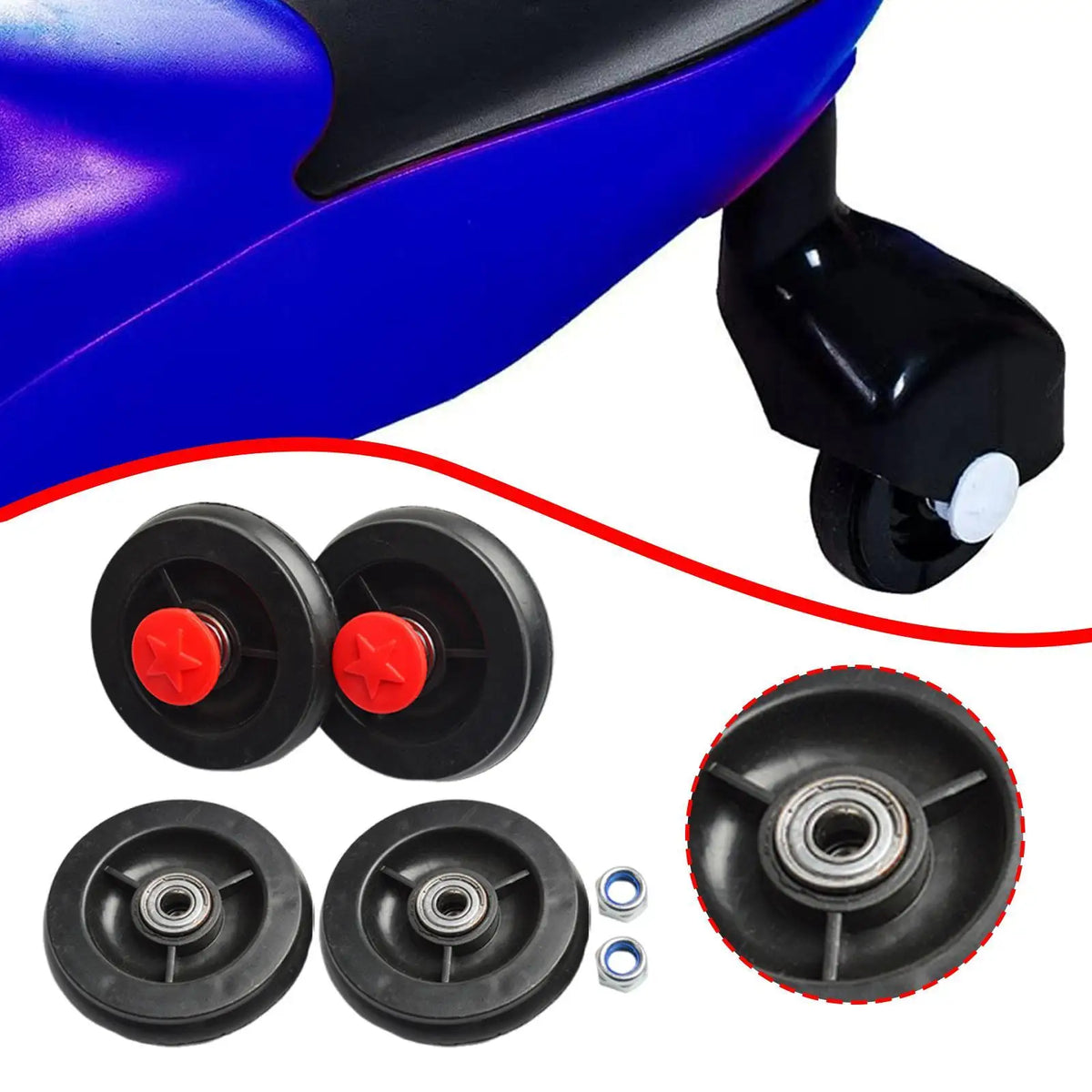 4 Children's Rotating Car Wheels Protect Your Floor And Replace The Front