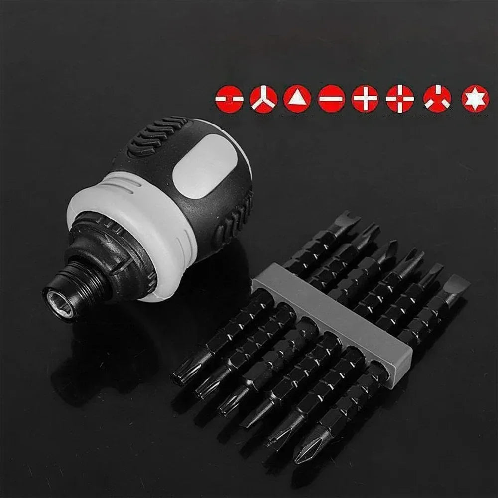 Multifunctional Triangular Plum Blossom Cross Inner Screwdriver Ratchet Screwdriver Set Short Shaped Radish Head High Hardness