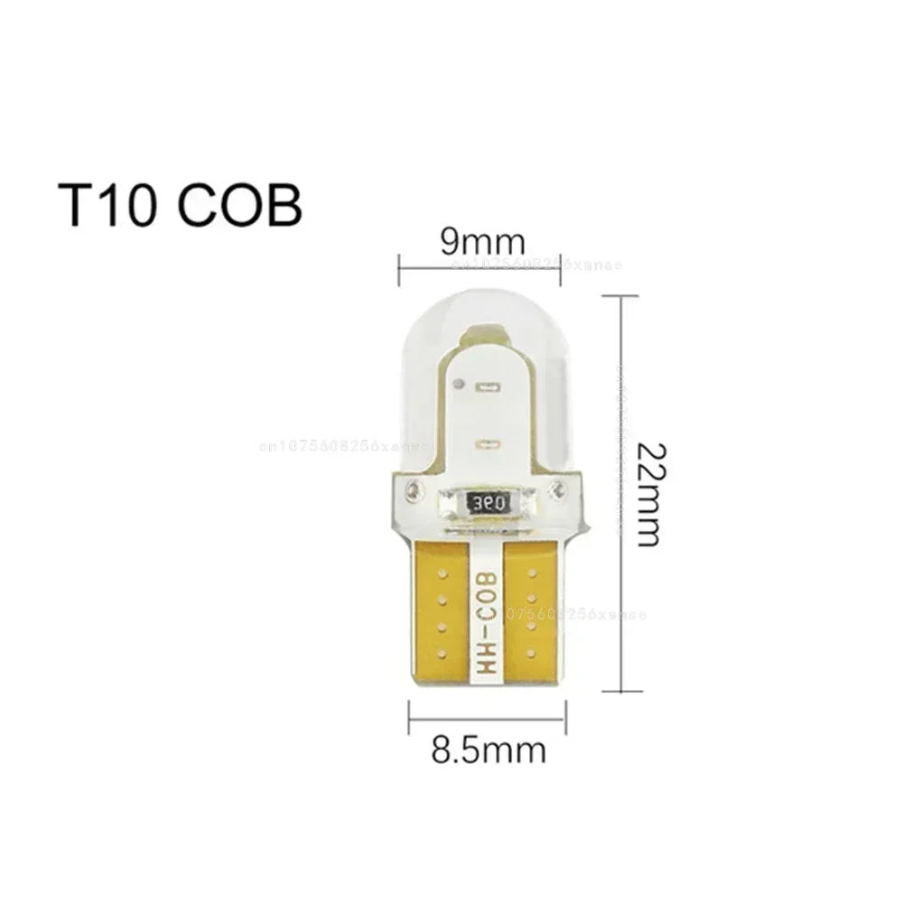 10pcs Car Interior Lamps T10 194 168 W5W COB 4 SMD LED CANBUS Silica Bright White Clearance License Light Bulbs Car Lights