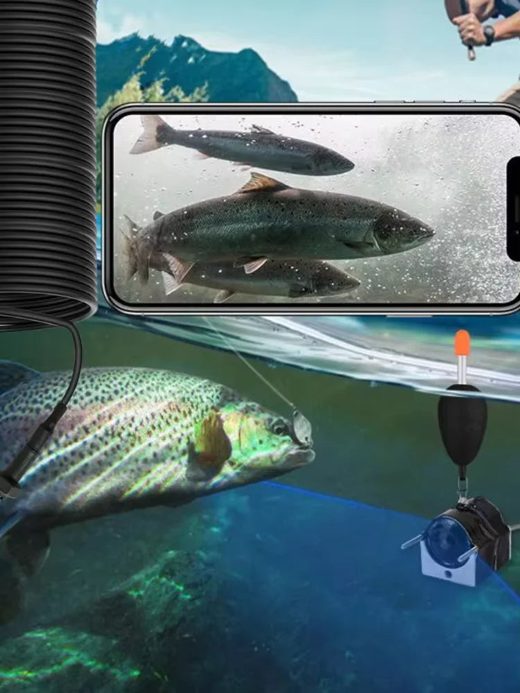 40m Fish Finder Underwater Fishing Endoscope Camera 960P Cars Sewer Inspection Borescope Waterproof 3In1 For Usb Android Type-C