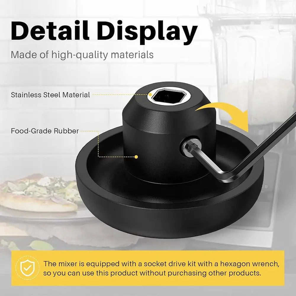 1Set Mushroom Head Connector Blender Drive Socket Black Universal Blender Spare Parts with Wrench Screw for Vitamix Blender