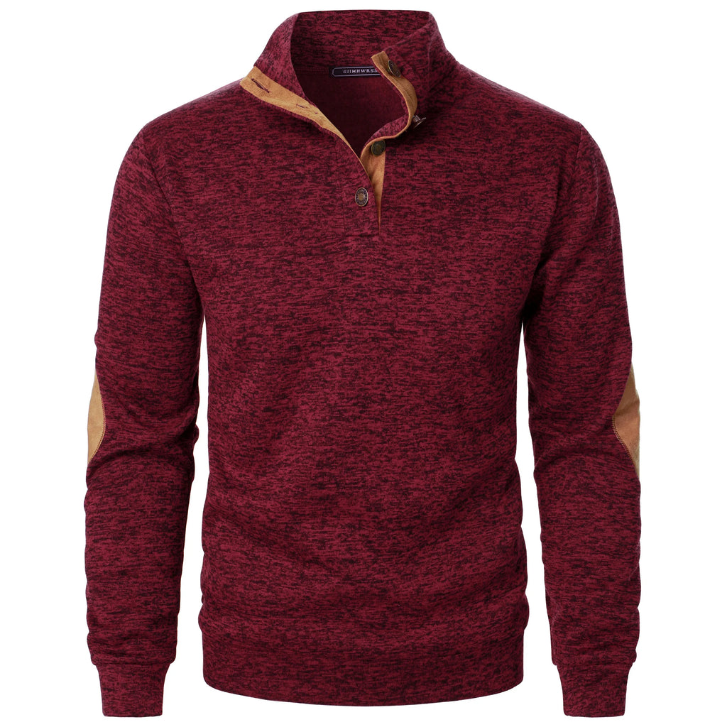 Autumn and winter men's stand collar long sleeve casual knitted sweater top
