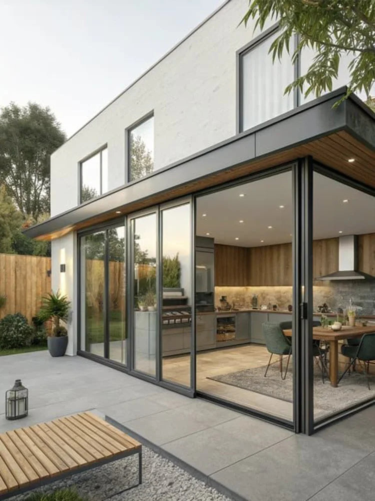 Sixinalu Sliding Doors Hurricane Resistant Door Thermal Break Aluminum Double Glaszed Exterior Interior Front Door Panel Custom