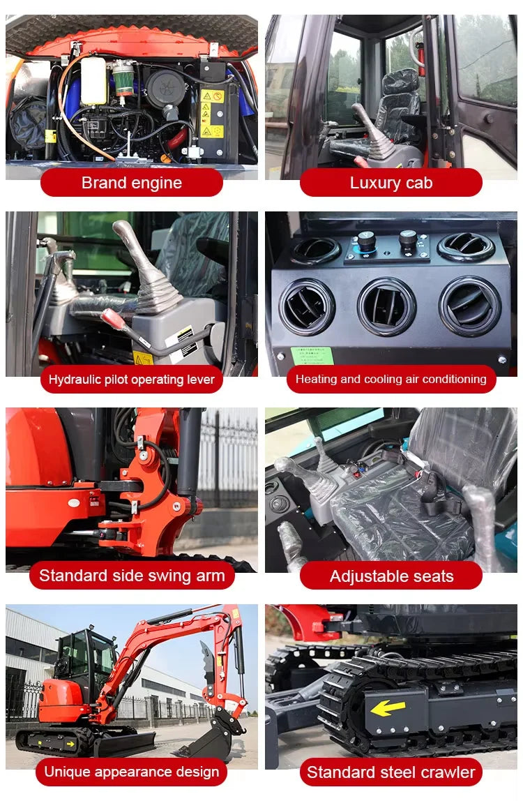 2 Ton 3 Ton Mini Excavator Mini Digger Crawler Digger with Yanmar Engine Farm Excavators Customizable Hydraulic Excavator Tool