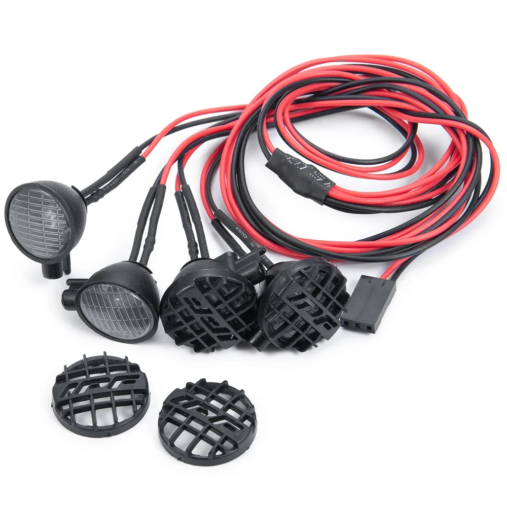 AXSPEED RC Car Roof Lights Round/Square 4LEDs Headlamp IPF Sticker for 1/10 Axial SCX10 TRX4 TRX6 TF2 Tamiya CC01 D90