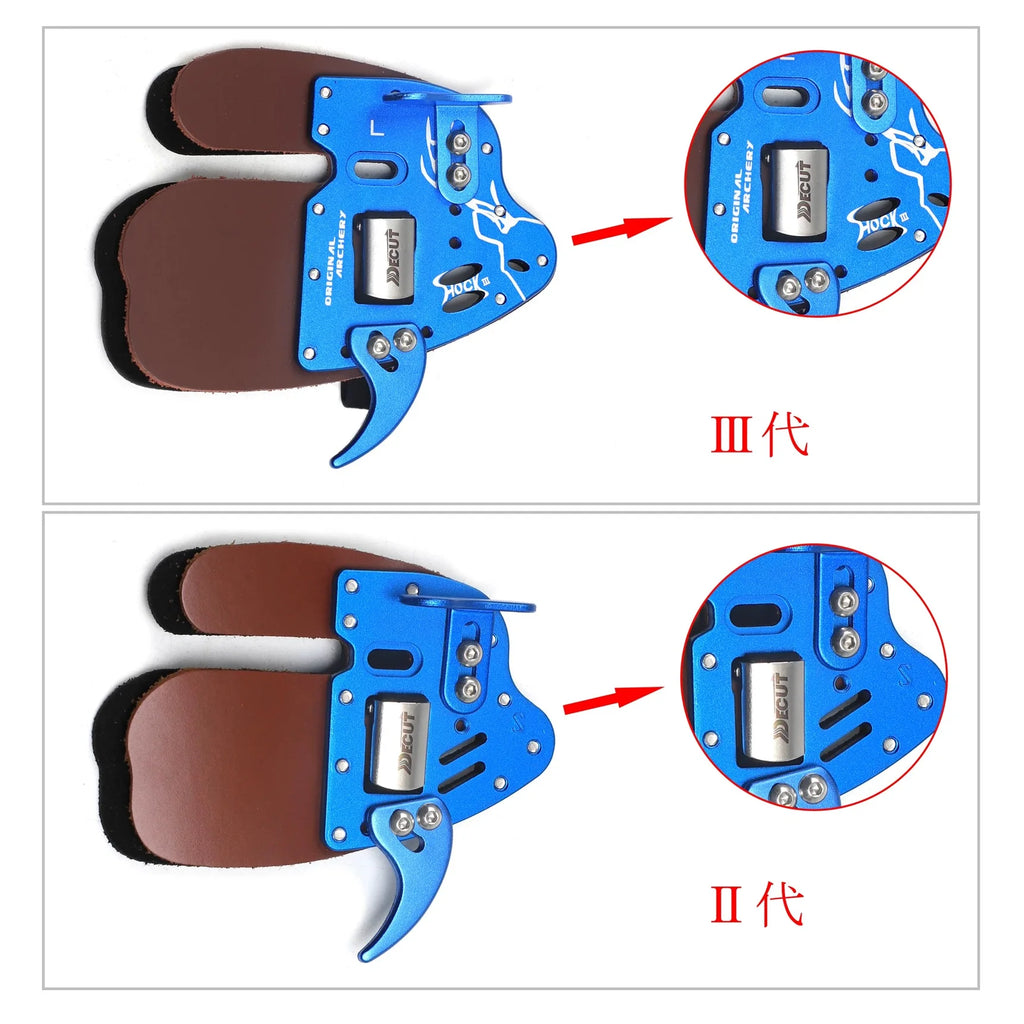 DECUT Archery Finger Tabs Guards Protector Left Hand/Right Hand S/M/L/XL Genuine Cowhide Leather For Recurve Bow Protective Gear