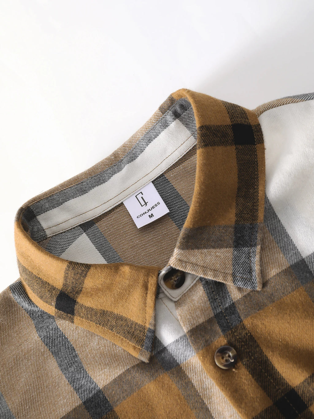 Vintage Caramel Plaid Flannel Shirt, Perfect for Autumn Aesthetic Outfits
