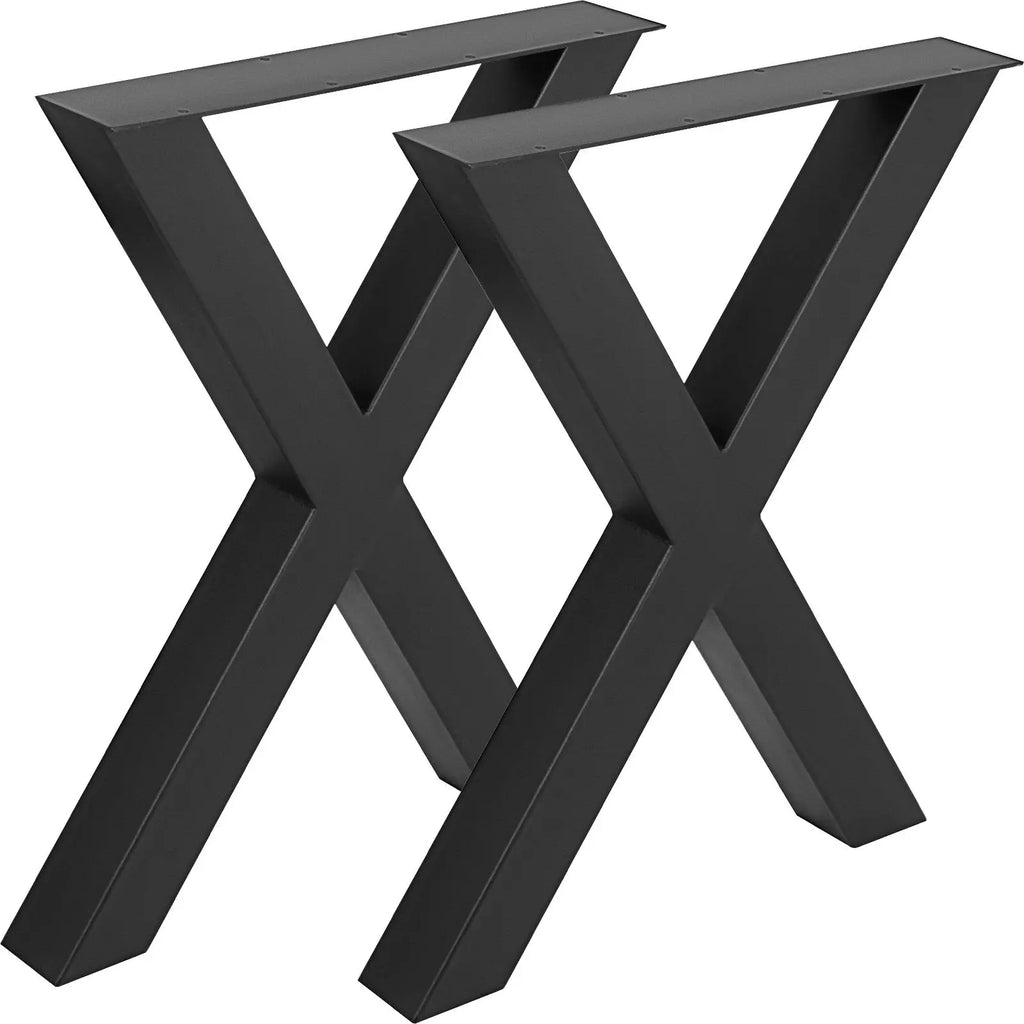 Set of 2 Heavy Duty 3.1\" Square Box Section X Frame Table Legs 28\" Height 31\" Width for Park Dining Table
