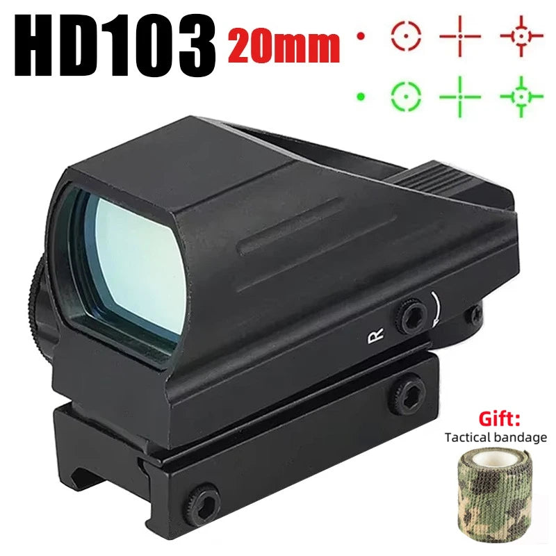 4-12X50ir Scope Red Green Two Color Illumination with HD101 HD103 4 Points Reticle Red Dot Optics Sight Hunting Combo