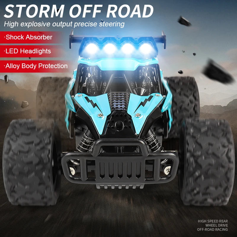 Oike Remote Control Car RC Drift Racing Vehicle Off Road Alloy 2.4G Radio High-Speed Trucks With LED Light Climbing Gift Kid Toy